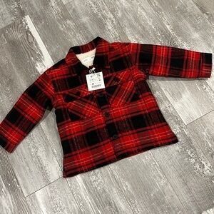 Zara Fleece Plaid Overshirt